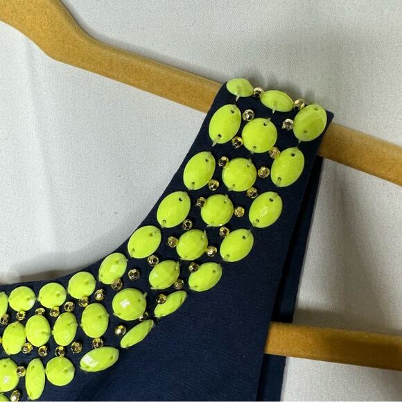 LILLY PULITZER Navy Neon Green/Yellow Blaire Shirt Dress in Size 00 - Picture 5 of 6